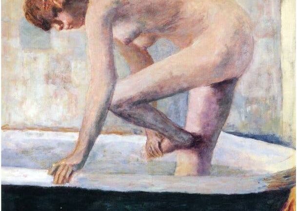 « Nu se lavant les pieds dans une baignoire », de Pierre Bonnard, 1924